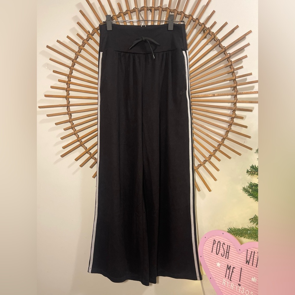 HALARA Black Ribbed Fabric High Waist Knit Track Pantts Sz M Sporty Athleisure - Picture 2 of 16